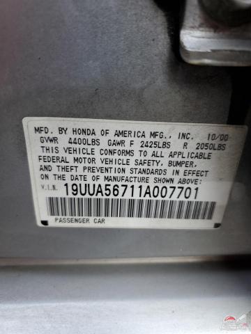19UUA56711A007701 2001 ACURA TL photo no. 12