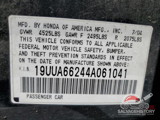 19UUA66244A061041 2004 ACURA TL photo no. 12