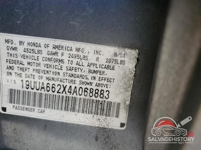 19UUA662X4A068883 2004 ACURA TL photo no. 12