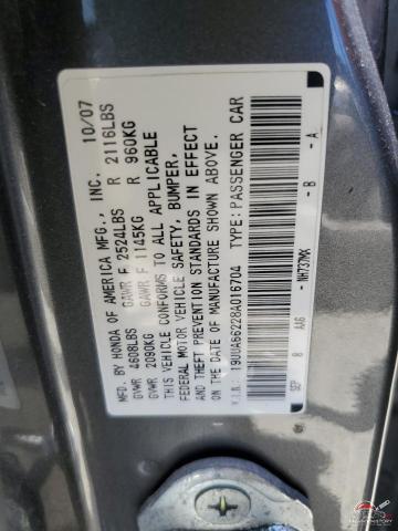 19UUA66228A016704 2008 ACURA TL photo no. 12