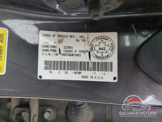19UUA96579A801863 2009 ACURA TL photo no. 13
