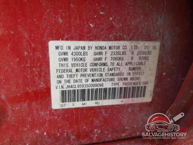 JH4CL95935C009098 2005 ACURA TSX photo no. 12