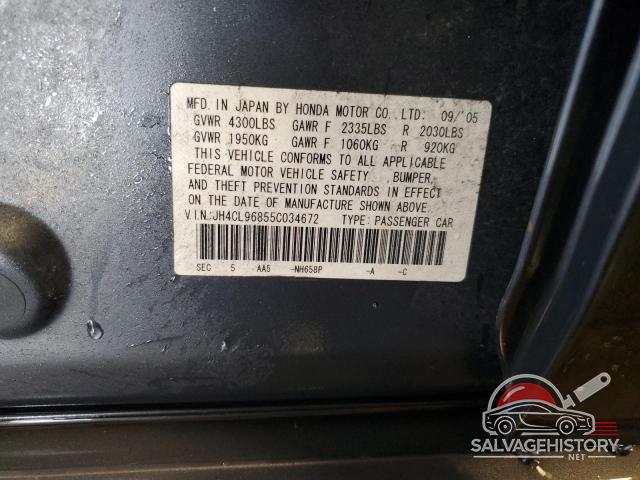 JH4CL96855C034672 2005 ACURA TSX photo no. 12