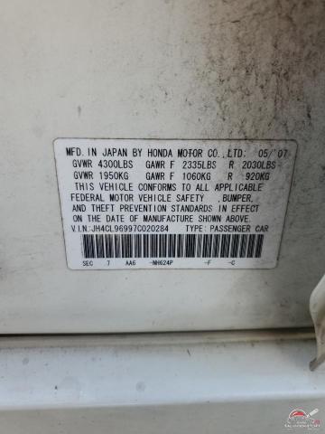 JH4CL96997C020284 2007 ACURA TSX photo no. 13