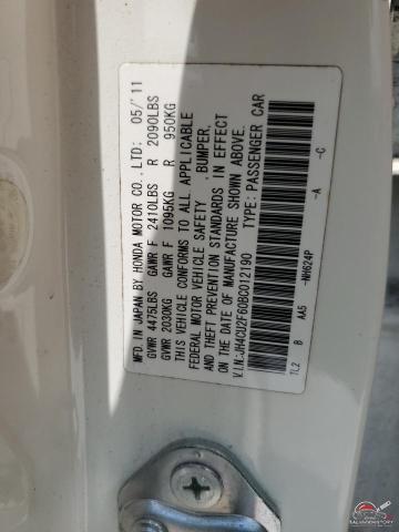 JH4CU2F60BC012190 2011 ACURA TSX photo no. 12