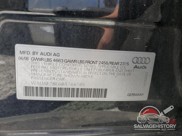 WAUAF78E68A166165 2008 AUDI A4 photo no. 12