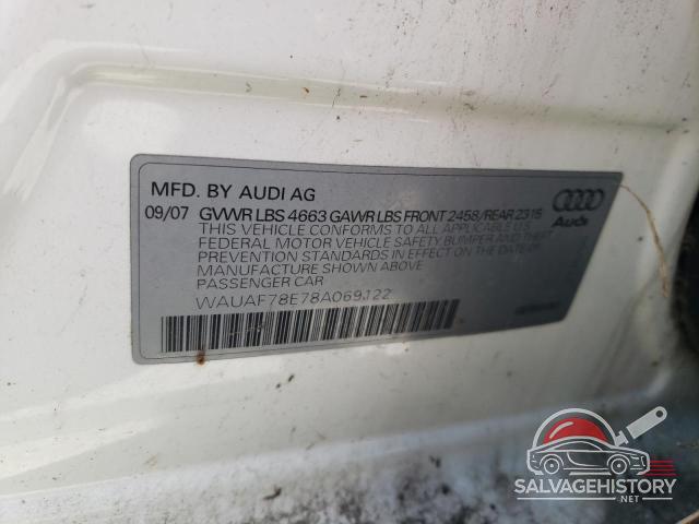 WAUAF78E78A069122 2008 AUDI A4 photo no. 12