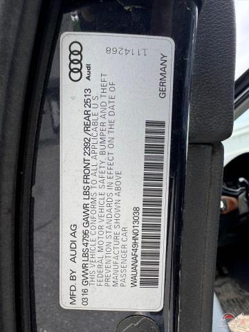 WAUANAF49HN013038 2017 AUDI A4 photo no. 10