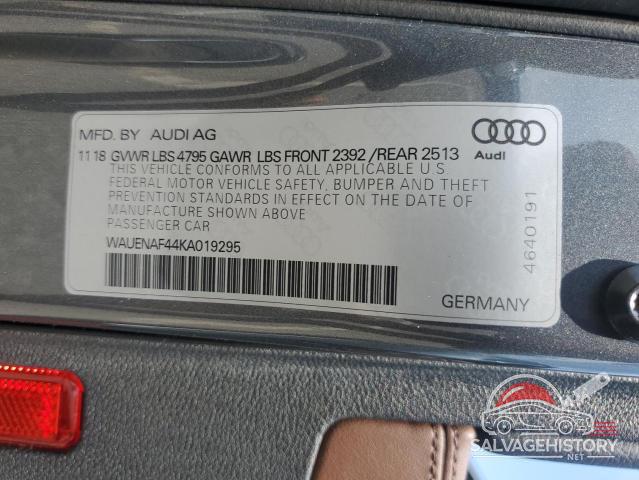 WAUENAF44KA019295 2019 AUDI A4 photo no. 12