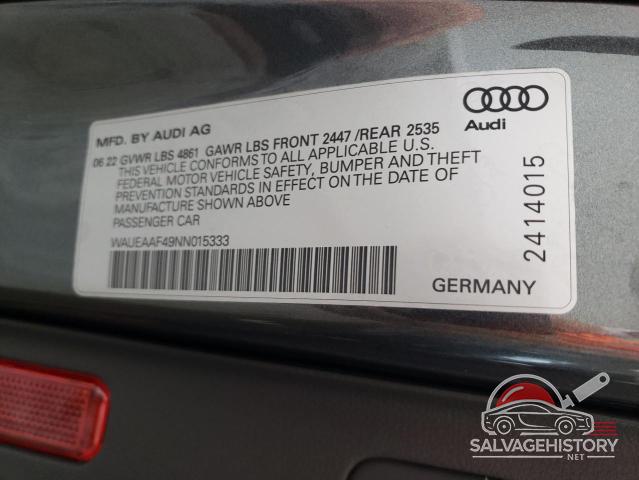 WAUEAAF49NN015333 2022 AUDI A4 photo no. 13