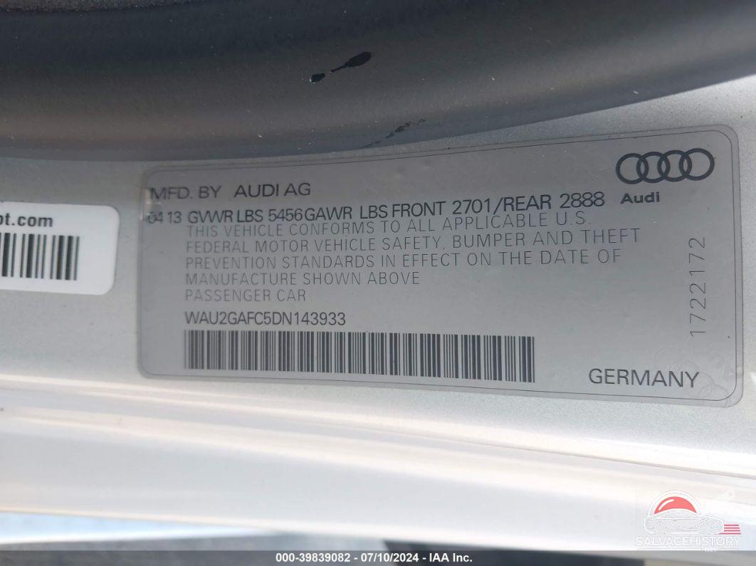 WAU2GAFC5DN143933 2013 AUDI A7 photo no. 9
