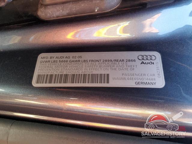WAUML44E45N014688 2005 AUDI A8 photo no. 12
