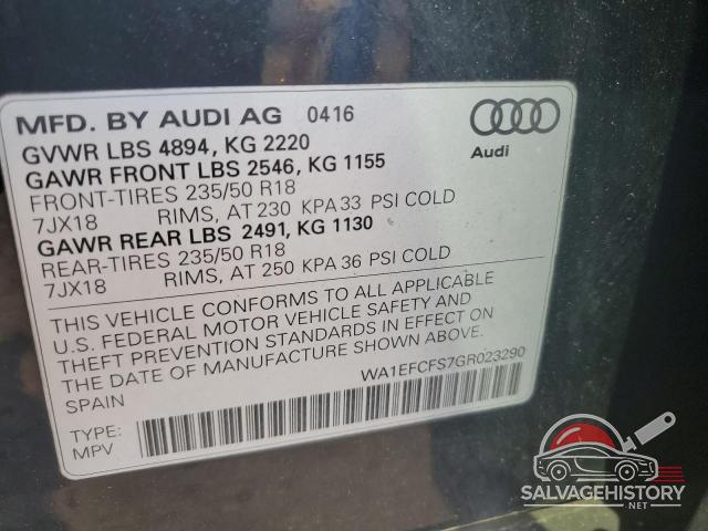 WA1EFCFS7GR023290 2016 AUDI Q3 photo no. 12