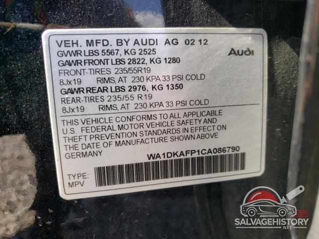 WA1DKAFP1CA086790 2012 AUDI Q5 photo no. 13