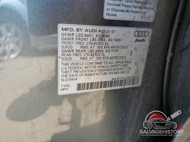 WA1EY74L08D033073 2008 AUDI Q7 photo no. 13