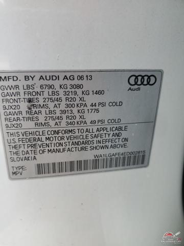 WA1LGAFE4ED002815 2014 AUDI Q7 photo no. 13