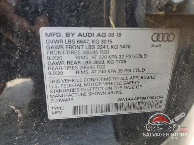 WA1AAAF78KD003164 2019 AUDI Q7 photo no. 13