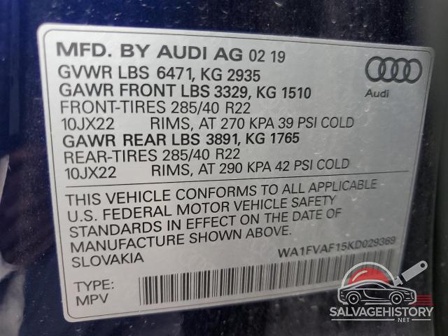 WA1FVAF15KD029369 2019 AUDI Q8 photo no. 13