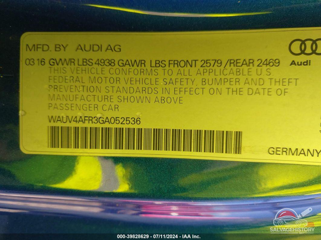 WAUV4AFR3GA052536 2016 AUDI S5 photo no. 9