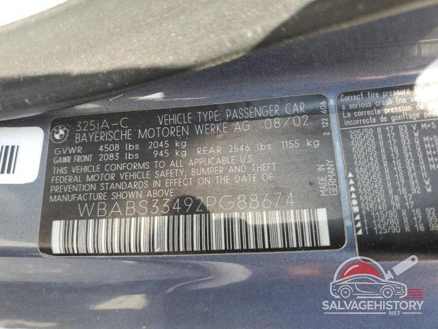 WBABS33492PG88674 2002 BMW 3 SERIES photo no. 12