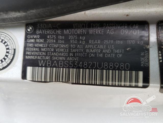 WBABS53482JU88980 2002 BMW 3 SERIES photo no. 12