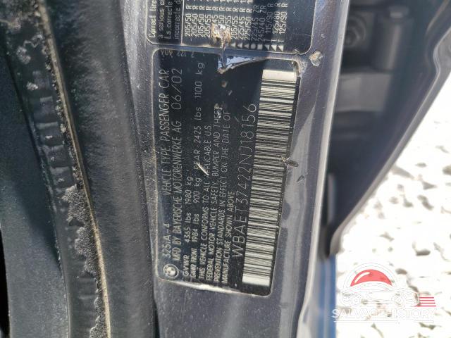 WBAET37422NJ18156 2002 BMW 3 SERIES photo no. 12