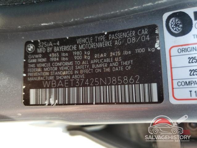 WBAET37425NJ85862 2005 BMW 3 SERIES photo no. 12