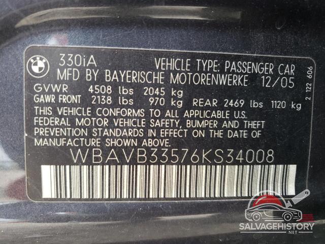 WBAVB33576KS34008 2006 BMW 3 SERIES photo no. 13