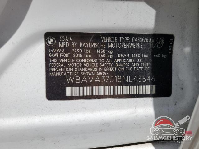 WBAVA37518NL43546 2008 BMW 3 SERIES photo no. 13