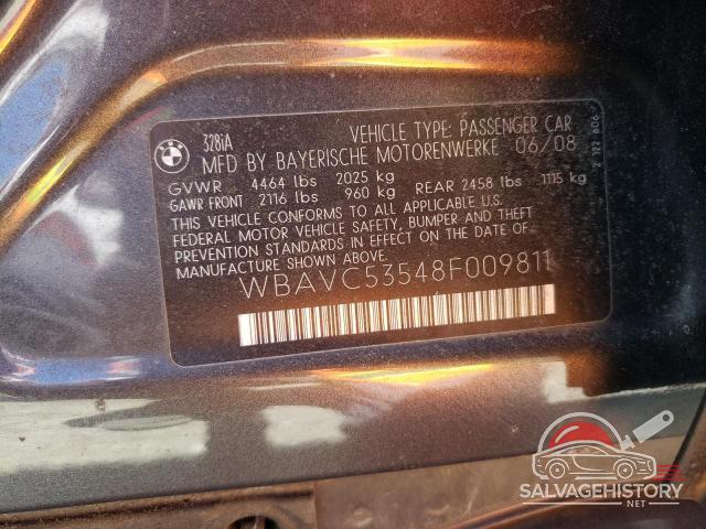 WBAVC53548F009811 2008 BMW 3 SERIES photo no. 12