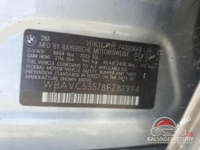 WBAVC53578FZ87994 2008 BMW 3 SERIES photo no. 12