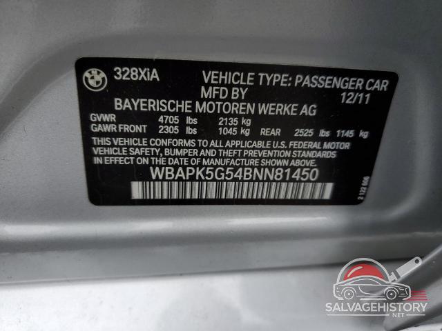 WBAPK5G54BNN81450 2011 BMW 3 SERIES photo no. 12