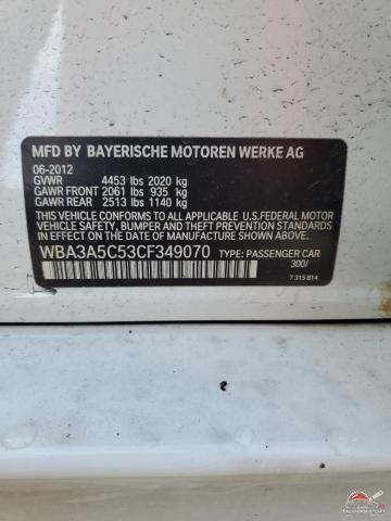 WBA3A5C53CF349070 2012 BMW 3 SERIES photo no. 13