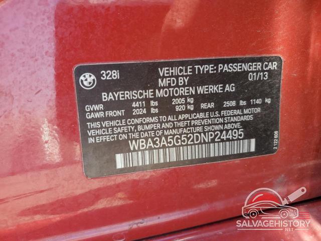 WBA3A5G52DNP24495 2013 BMW 3 SERIES photo no. 12