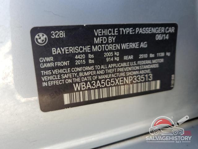 WBA3A5G5XENP33513 2014 BMW 3 SERIES photo no. 12