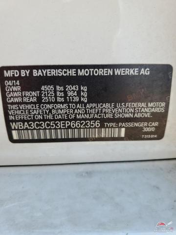 WBA3C3C53EP662356 2014 BMW 3 SERIES photo no. 12
