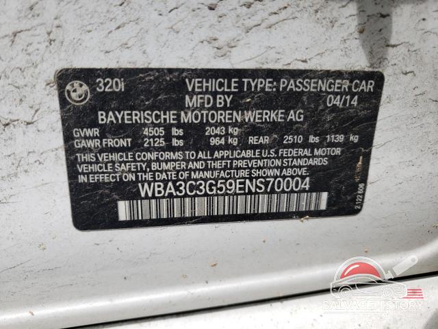 WBA3C3G59ENS70004 2014 BMW 3 SERIES photo no. 12