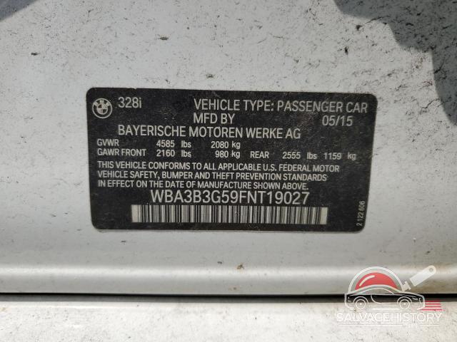 WBA3B3G59FNT19027 2015 BMW 3 SERIES photo no. 12