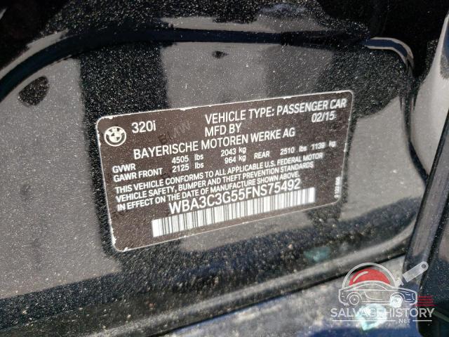 WBA3C3G55FNS75492 2015 BMW 3 SERIES photo no. 12