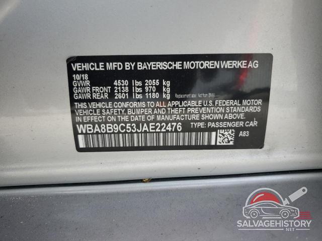 WBA8B9C53JAE22476 2018 BMW 3 SERIES photo no. 12
