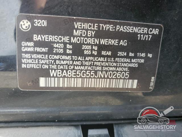 WBA8E5G55JNV02605 2018 BMW 3 SERIES photo no. 12
