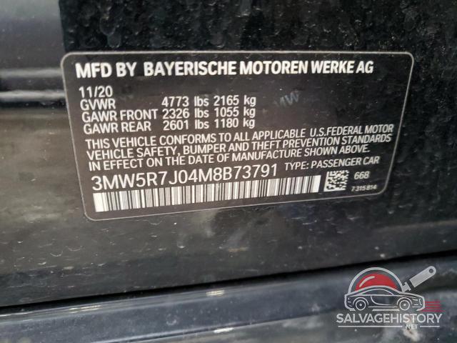 3MW5R7J04M8B73791 2021 BMW 3 SERIES photo no. 12