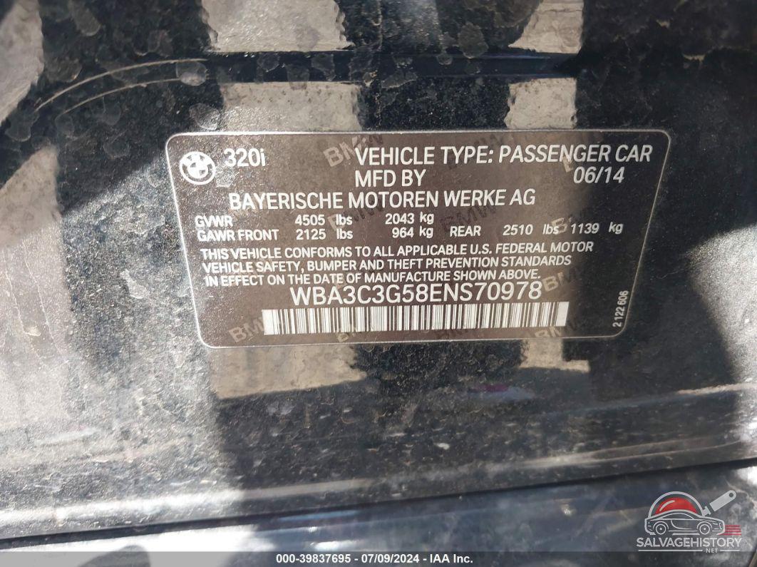 WBA3C3G58ENS70978 2014 BMW 320I photo no. 9