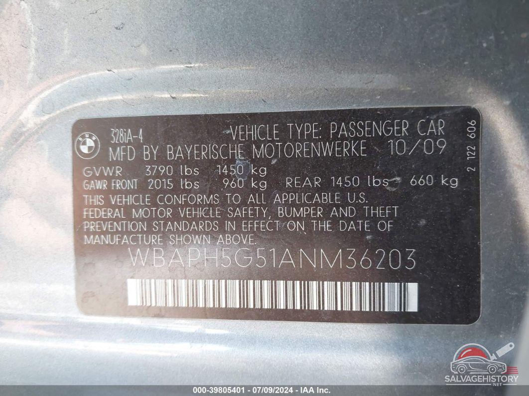 WBAPH5G51ANM36203 2010 BMW 328 photo no. 9