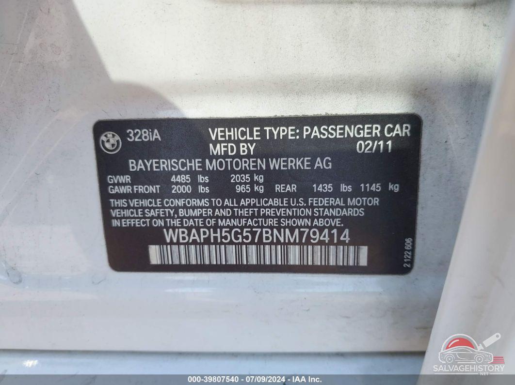 WBAPH5G57BNM79414 2011 BMW 328 photo no. 9