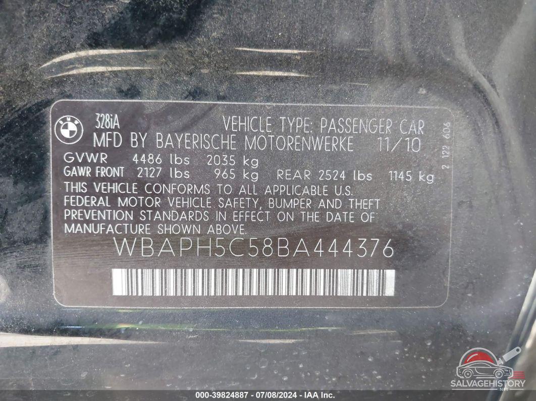 WBAPH5C58BA444376 2011 BMW 328I photo no. 9