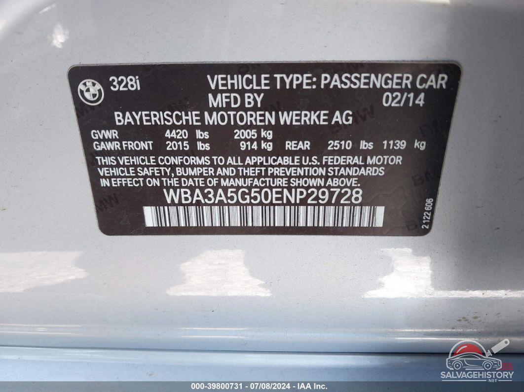 WBA3A5G50ENP29728 2014 BMW 328I photo no. 9