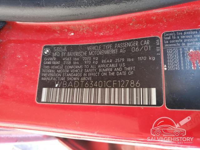 WBADT63401CF12786 2001 BMW 5 SERIES photo no. 12