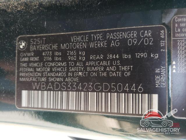 WBADS33423GD50446 2003 BMW 5 SERIES photo no. 13