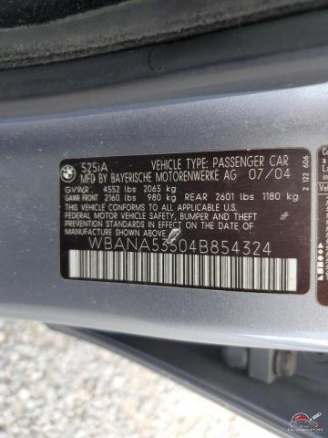 WBANA53504B854324 2004 BMW 5 SERIES photo no. 12